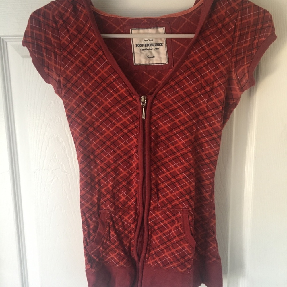 Hooded zip up T-shirt